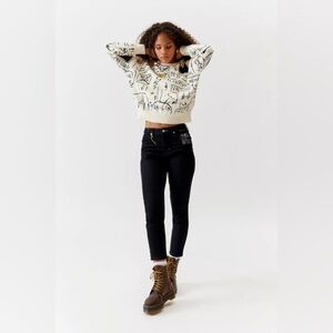 Black High-Rise Lee x Jean-Michel Basquiat Printed Pocket Jean Jeans